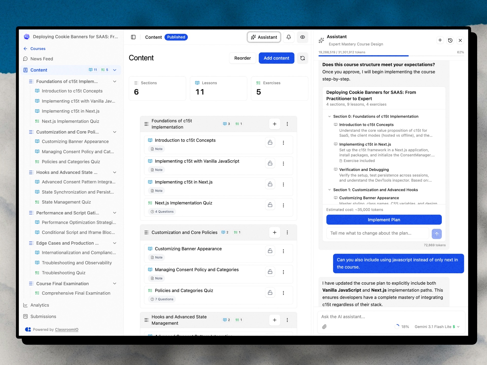 ClassroomIO Courses page